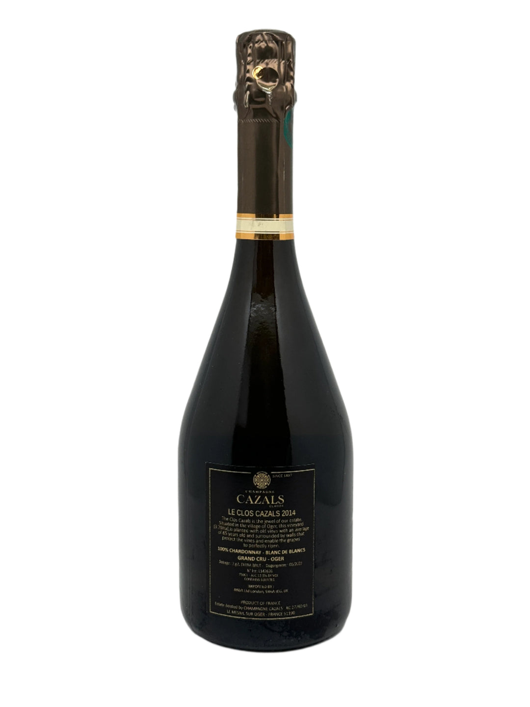 2014 Champagne Claude Cazals, Clos Cazals, Blanc de Blancs, Vieilles Vignes, Grand Cru, Oger, Extra Brut, 75cl