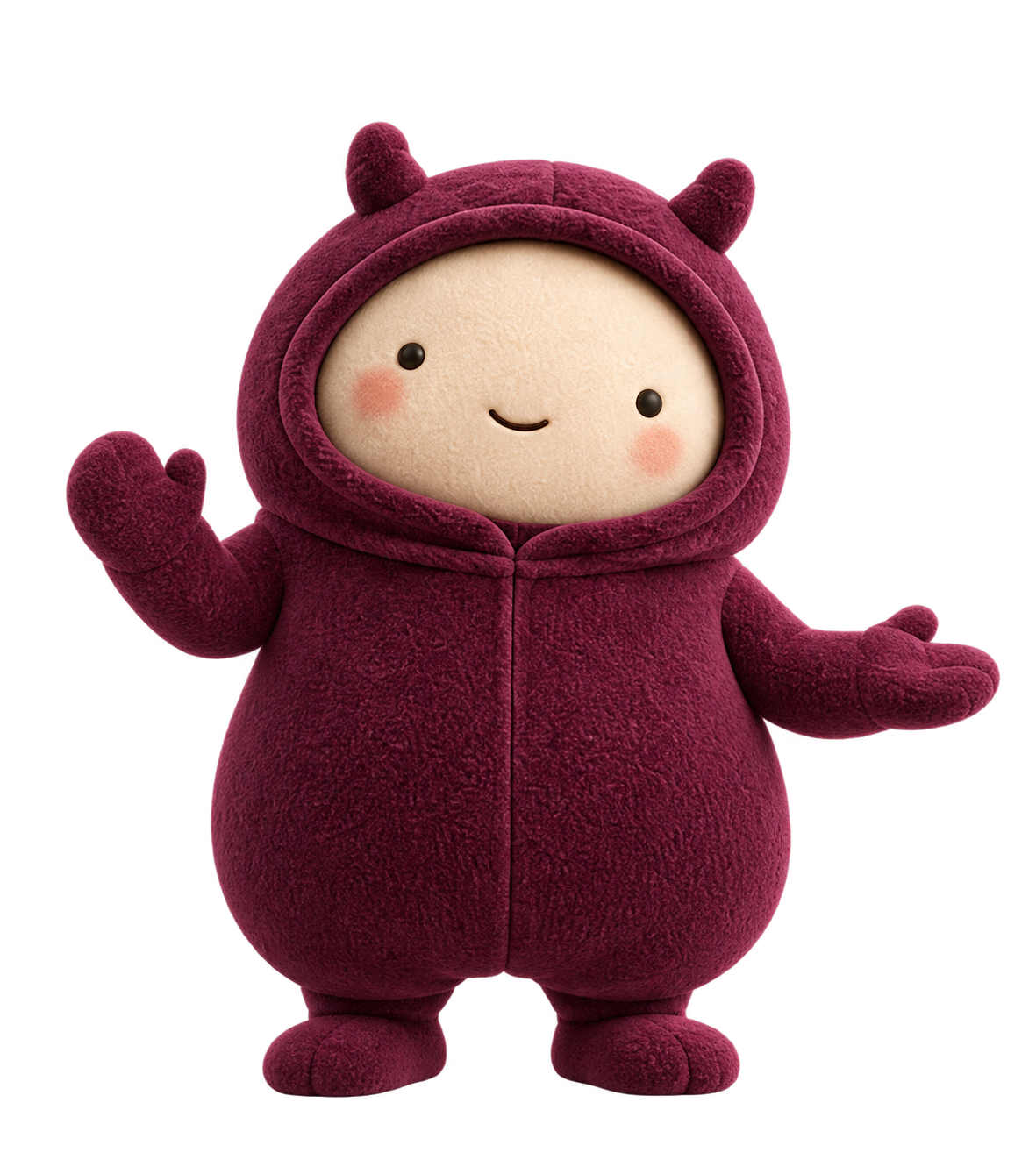 Hooded Connoisseur mascot waving hello